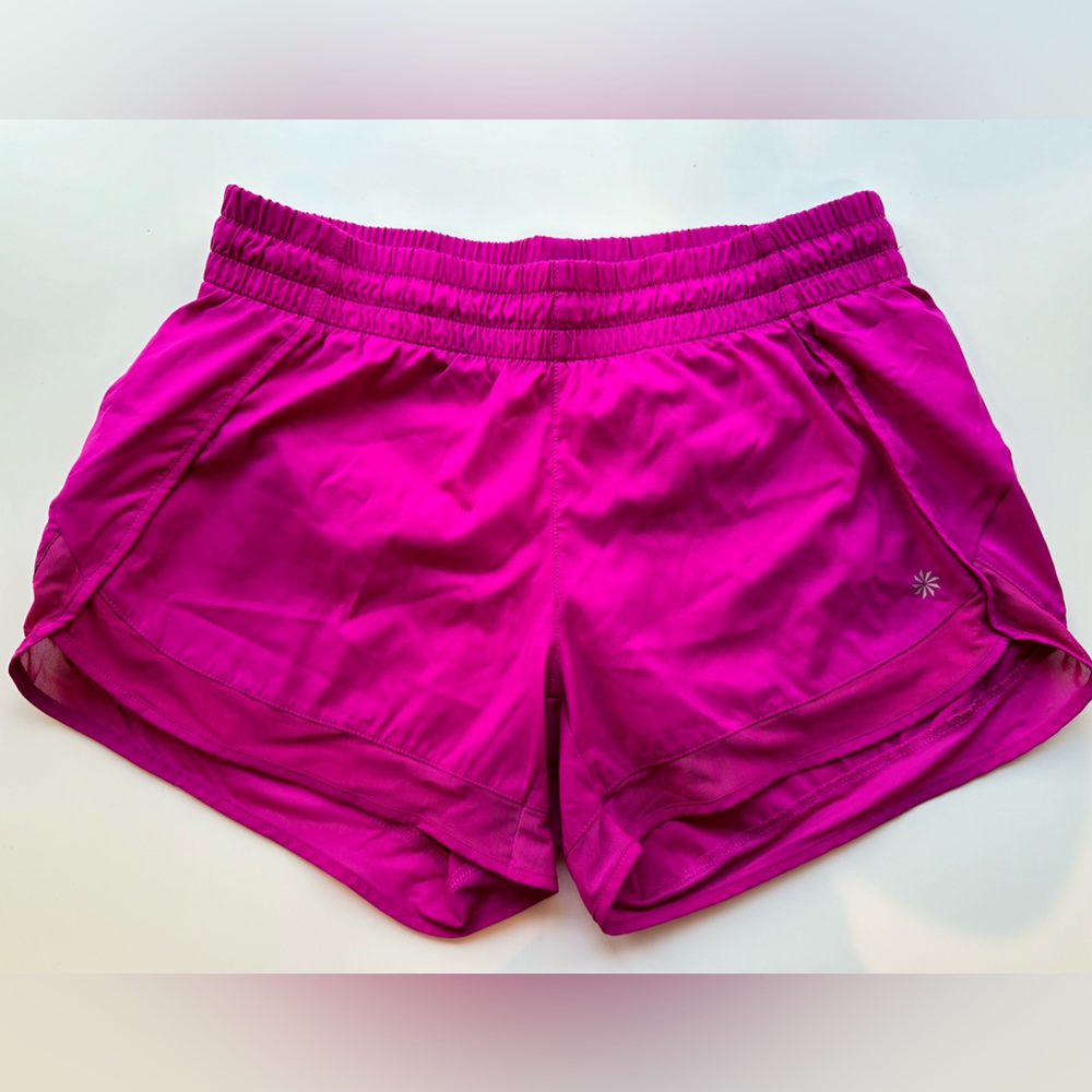 Athleta mesh racer run short. Size S. Fuchsia pink.